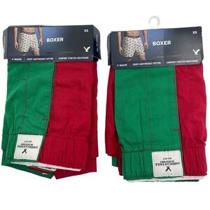 American Eagle Size XS 26-28 Christmas themed cotton boxers set of 2 NWT